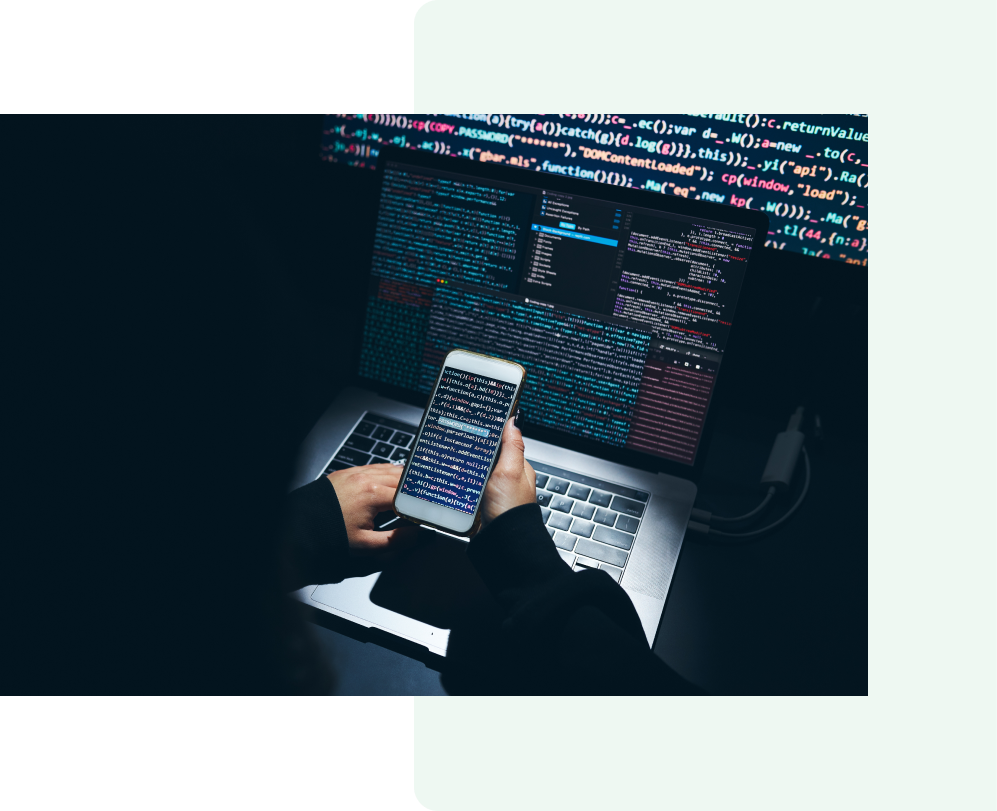 girl using cyber security phone