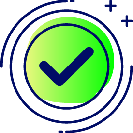 a green and blue check mark